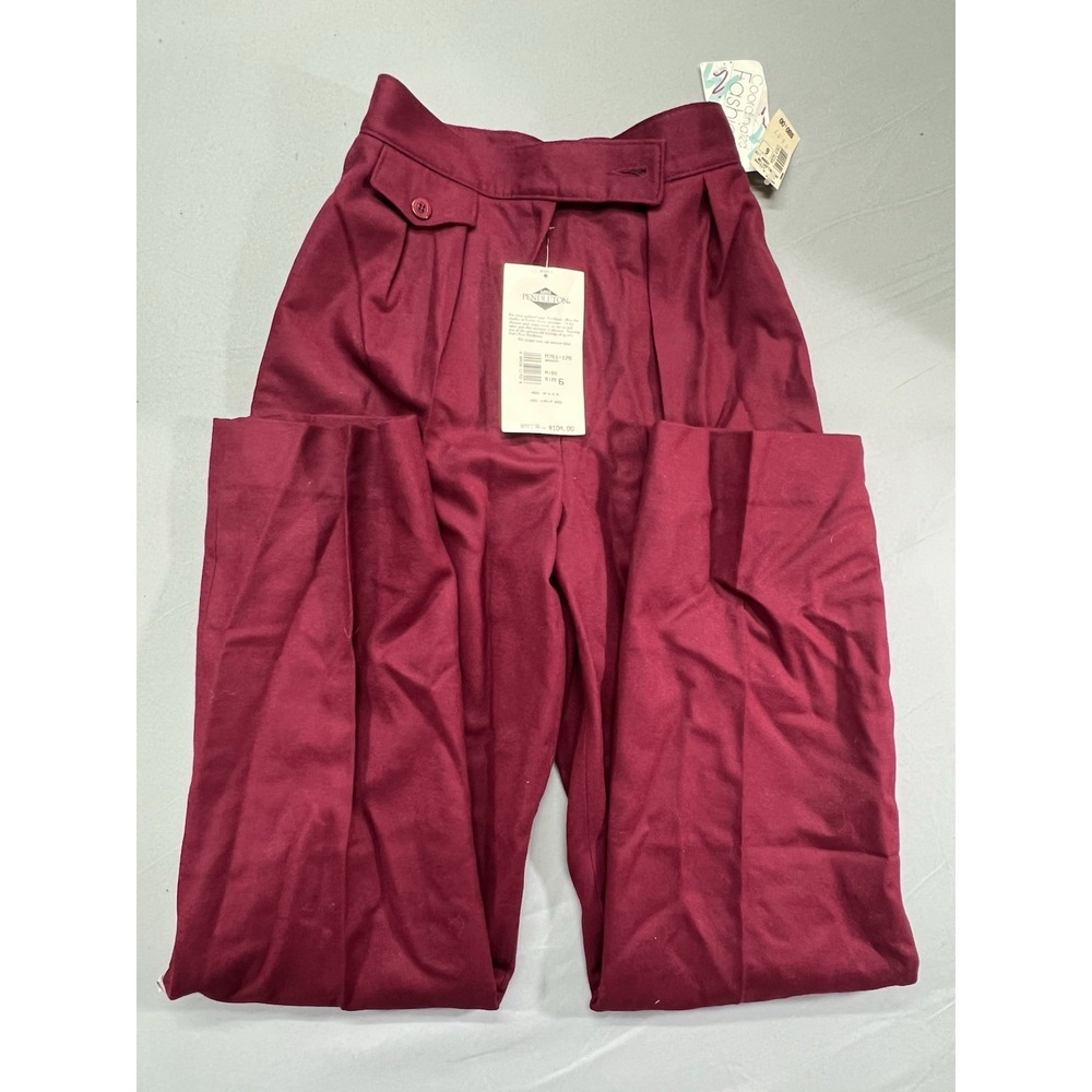 NWT Miss Pendleton Pants 100% Virgin Wool Red Size 6